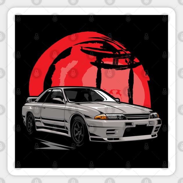 Nissan Skyline R32 Apparel, Bnr, Japanese Racecar, JDM Tshirt, rb26, Car Fans, Car Guys Gift Idea, Car Enthusiast, Car Lovers Magnet by JDM Boyz